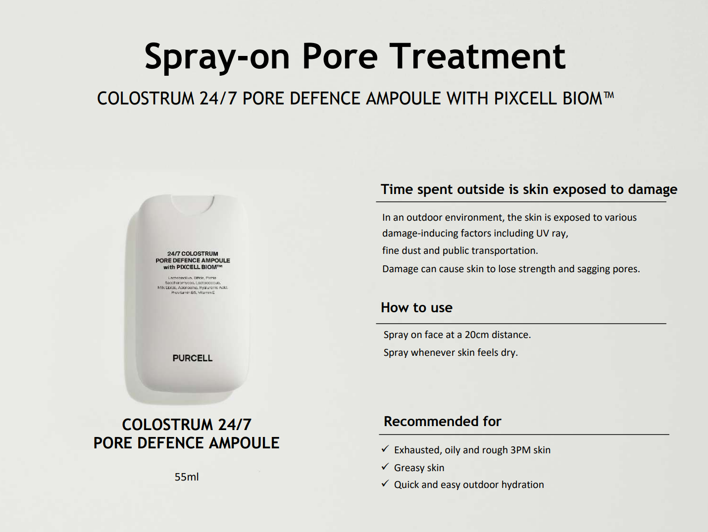 PURCELL 247 Colostrum Pore Defence Ampoule 55ml